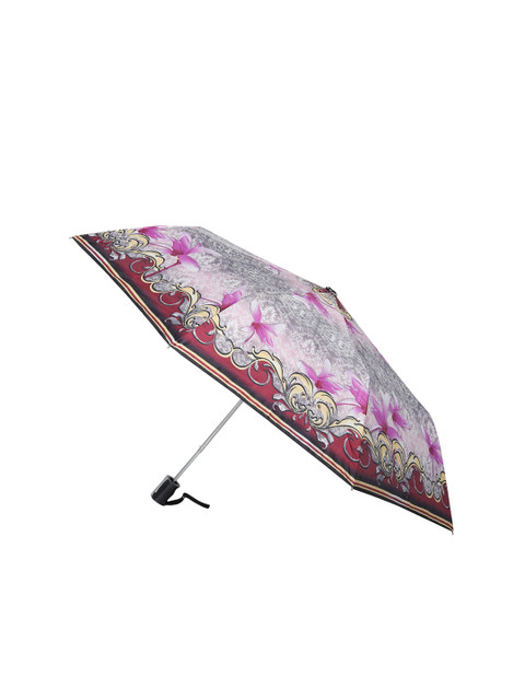 

LOOM LEGACY Grey & Purple Floral Digital Printed 3-Fold Semi-Automatic Umbrella