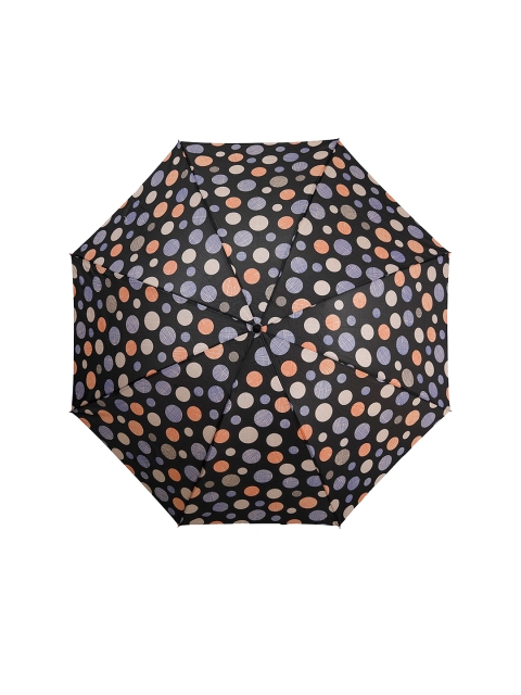 

LOOM LEGACY Black & Peach-Coloured Printed 3-Fold Umbrella