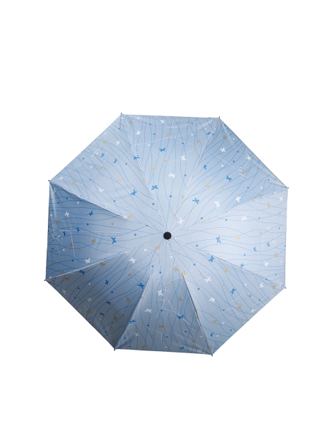 

LOOM LEGACY Blue & White Printed 3 Fold Fancy Umbrella, Yellow