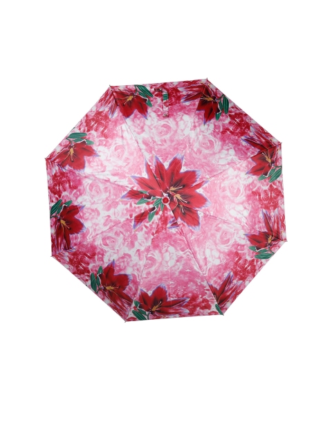 

LOOM LEGACY Red & White Floral Printed 3-Fold Semi-Automatic Umbrella