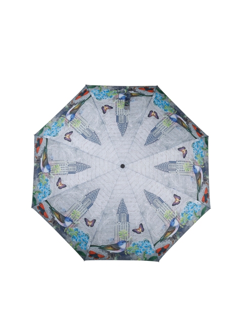 

LOOM LEGACY Grey & Blue Printed 3-Fold Semi-Automatic Umbrella