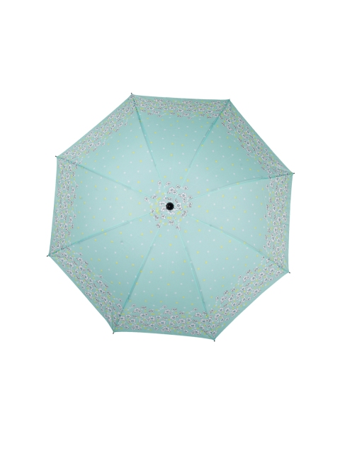 

LOOM LEGACY Sea Green & White Floral Printed 3-Fold Manual Umbrella