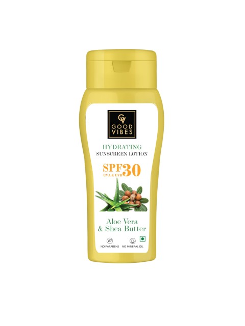 

Good Vibes Aloe Vera & Shea Butter SPF 30 Hydrating Sunscreen Lotion - 110 ml, Mustard