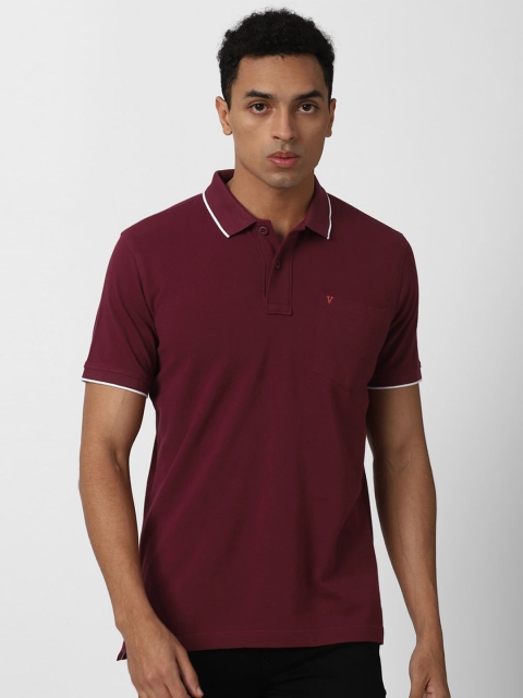 

Van Heusen Sport Men Maroon Polo Collar Pure Cotton T-shirt