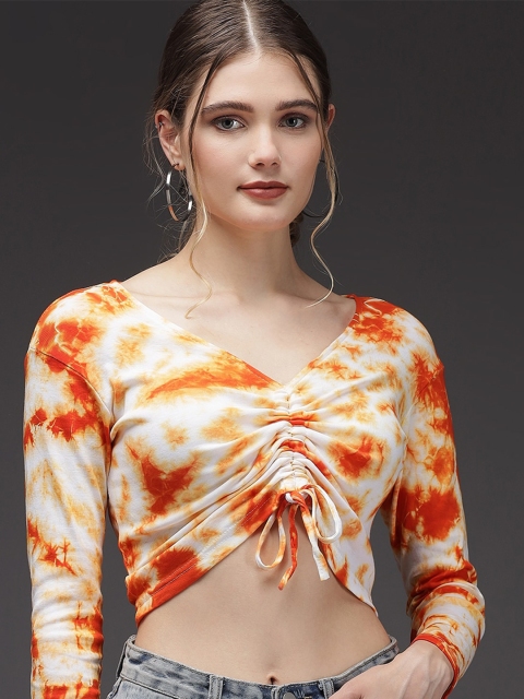 

Darzi Multicoloured Tie and Dye Crop Top, Multi