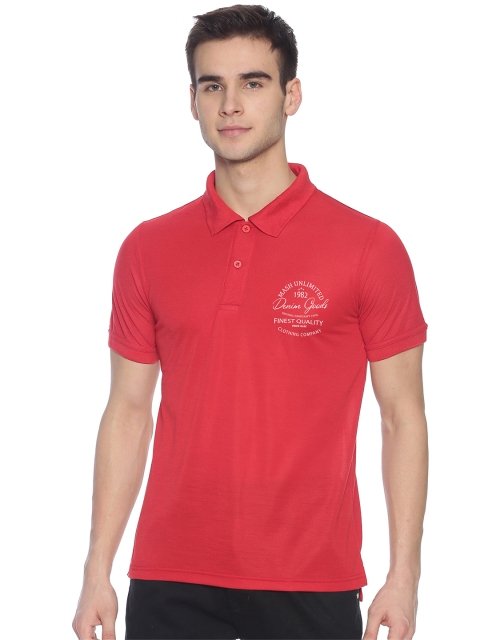 

BLACK RADIO Men Red Polo Collar T-shirt