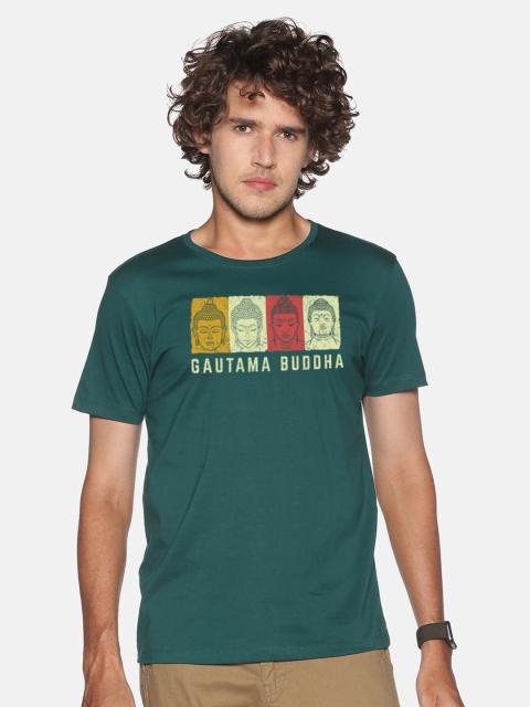 

BLACK RADIO Men Green Graphic Printed Regular T-shirt