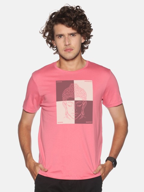 

BLACK RADIO Men Pink Slim Fit T-shirt