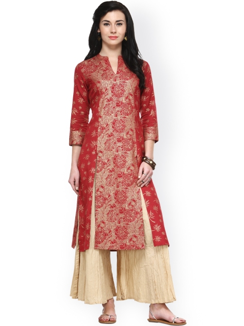 

Varanga Maroon Printed Kurta with Palazzos