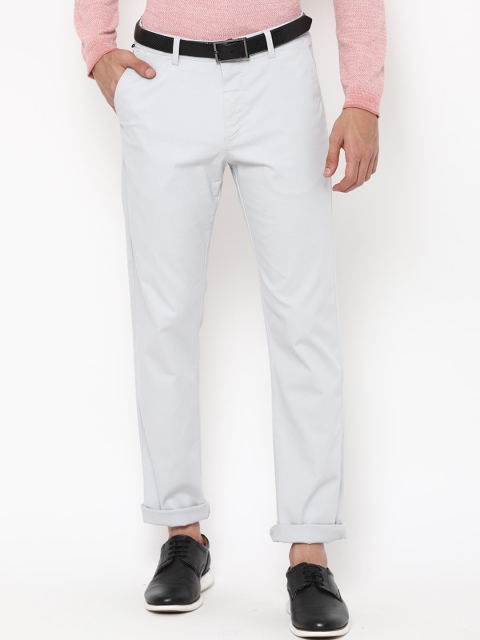 

Allen Solly Men White Solid Mid Rise Regular Trousers