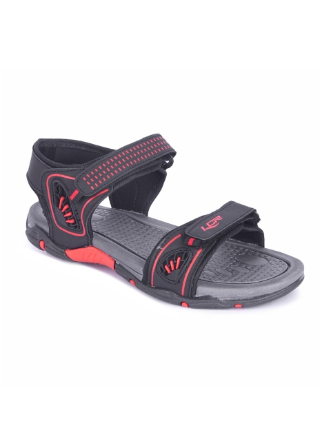 

Lancer Men Black & Red Printed Sports Sandals