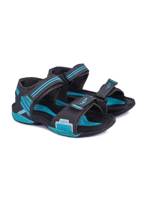 

Lancer Men Grey & Blue Solid Sports Sandal