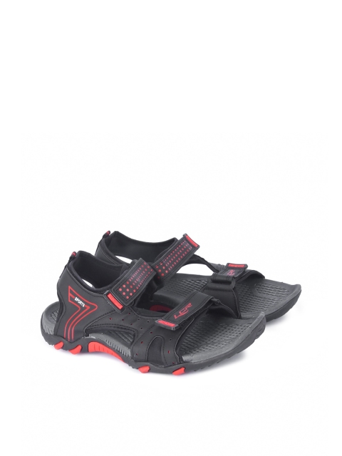 

Lancer Men Black Solid Sports Sandals