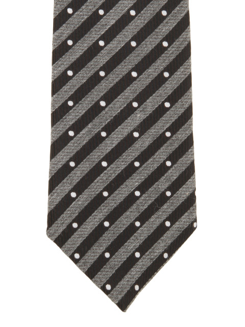 

Alvaro Castagnino Grey & Black Striped & Dotted Tie