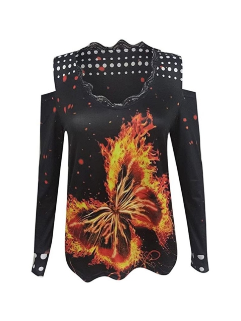 

La Aimee Gold-Toned Print Top