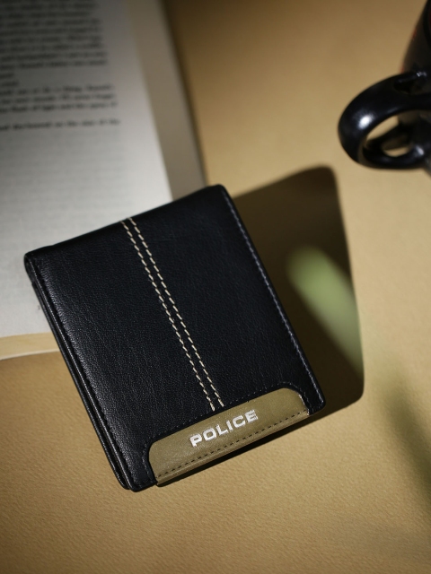 

Police Men Black & Green Leather Two Fold Wallet