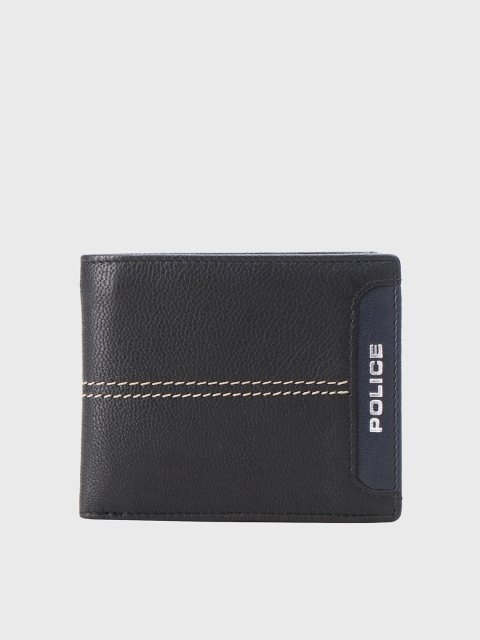 

Police Men Black & Navy Blue Leather Two Fold Wallet