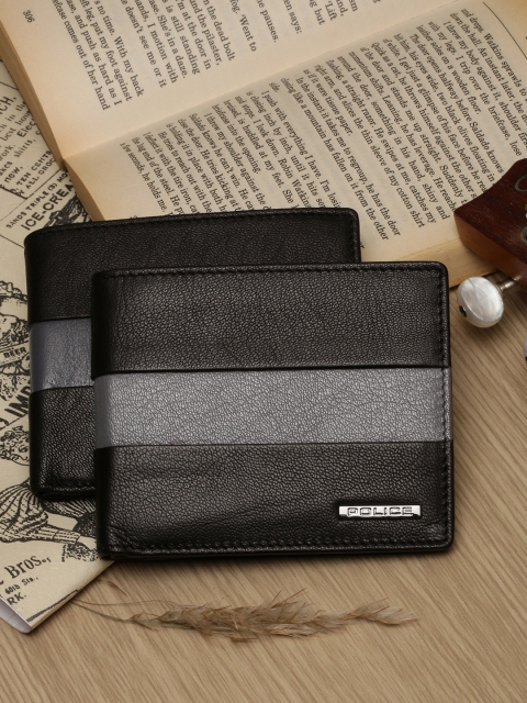 

Police Men Black Leather Two Fold Wallet