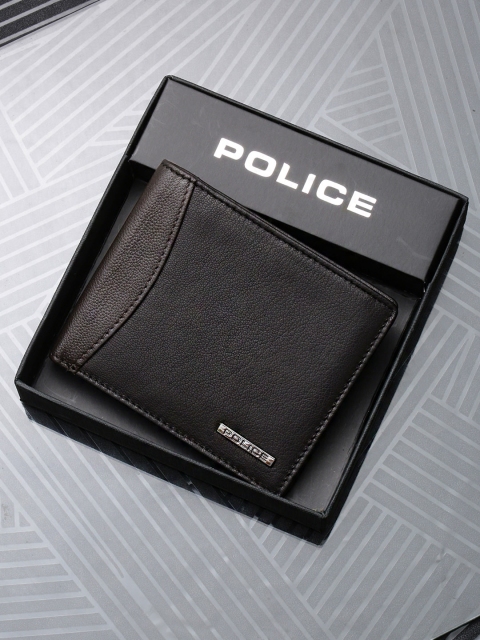 

Police Men Black & Brown Leather Two Fold Wallet