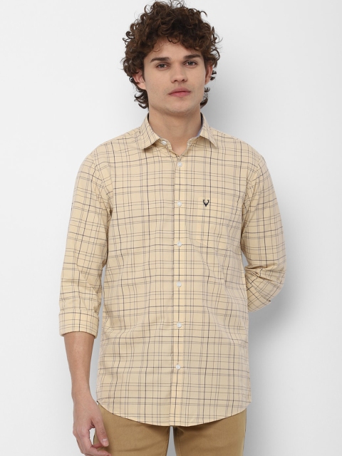 

Allen Solly Men Khaki Slim Fit Checked Casual Shirt