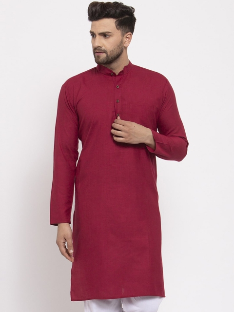 

Jompers Men Maroon Thread Work Kurta
