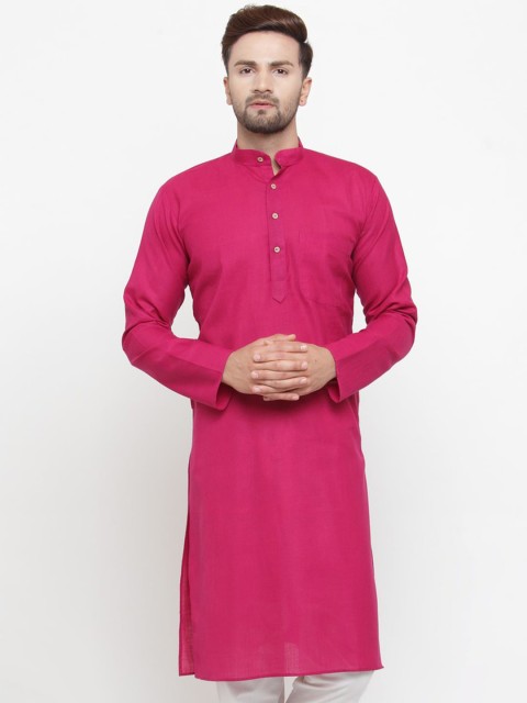

Jompers Men Pink Thread Work Kurta