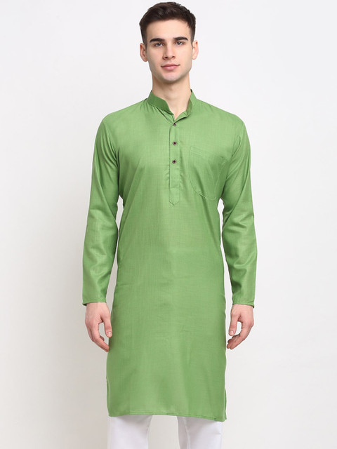 

Jompers Men Green Thread Work Kurta