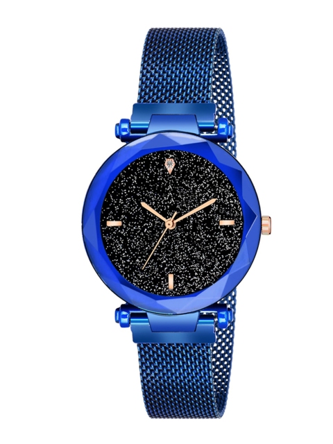 

Mikado Women Blue Embellished Dial & Blue Bracelet Style Straps Analogue Watch Blue Beauty 6667