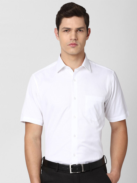 

Van Heusen Men White Self Design Pure Cotton Formal Shirt