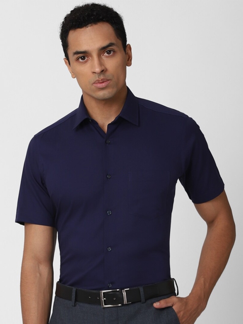 

Van Heusen Men Navy Blue Solid Formal Shirt