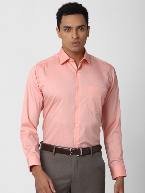 

Van Heusen Men Pink Solid Cotton Formal Shirt