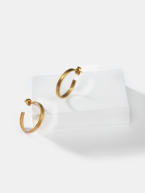 

SHAYA Silver-Toned Contemporary Hoop Earrings