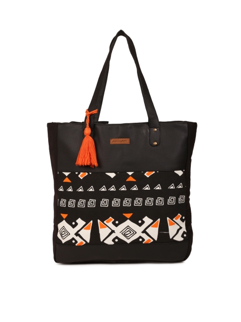 

Kanvas Katha Black Printed Shoulder Bag