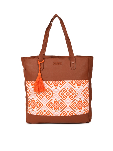 

Kanvas Katha Tan Brown Printed Shoulder Bag