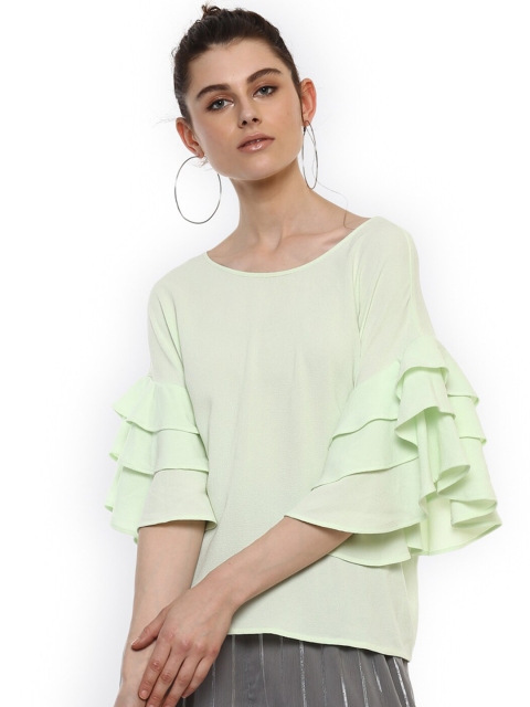 

Kazo Sea Green Ruffles Top
