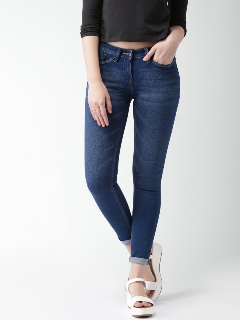 

Mast & Harbour Women Blue Skinny Fit Mid Rise Clean Look Jeans