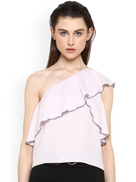 

Kazo Pink One Shoulder Ruffles Top