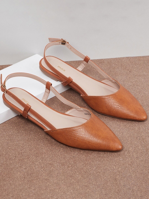 

max Women Tan Brown Solid Ballerinas