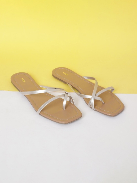 

max Women SIlver-Toned Solid One Flats