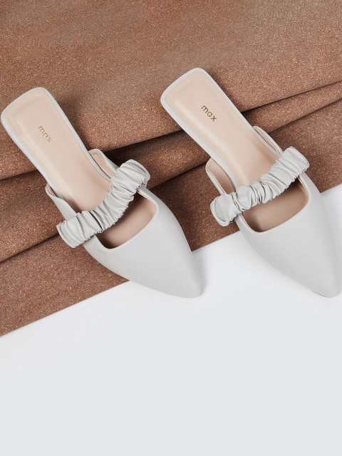 

max Women White Slip-On Pointed Ballerinas