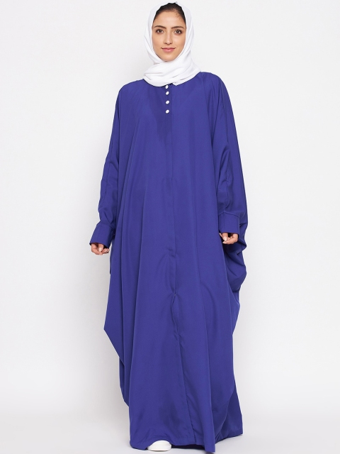 

NABIA Women Violet Solid Kaftan Abaya Burqas With Scarf