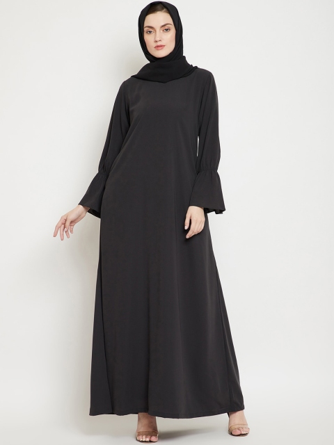 

NABIA Women Olive Black Solid Abaya Burqas