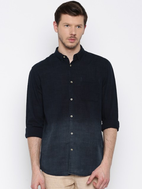 

Jack & Jones Men Navy Regular Fit Faded Casual Shirt, Navy blue