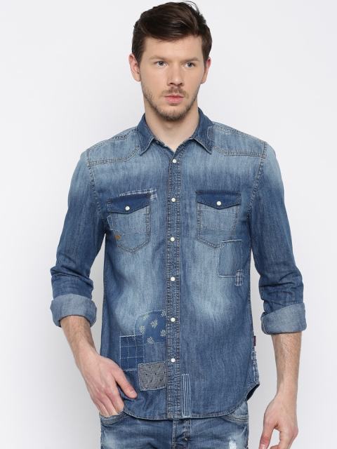

Jack & Jones Men Blue Regular Fit Faded Casual Shirt