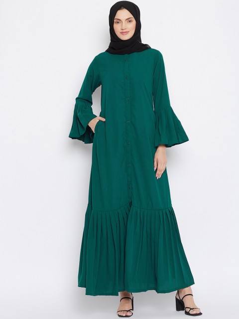 

NABIA Women Green Solid Abaya Burqa