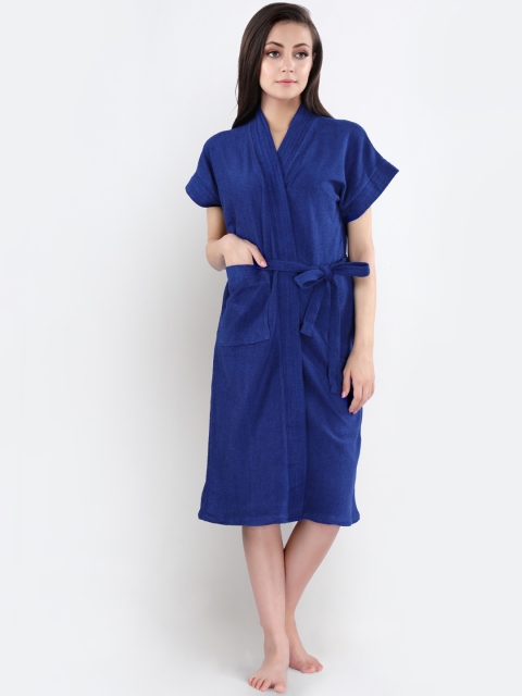 

LacyLook Women Blue Solid Bath Robe