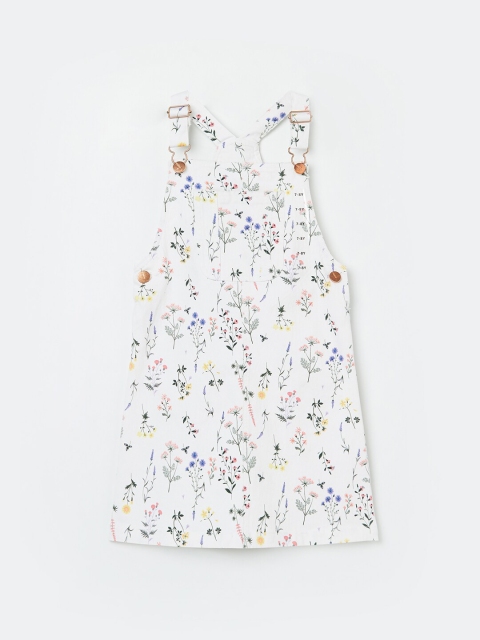 

Bossini Girls Beige & Pink Printed Cotton Jumpsuit
