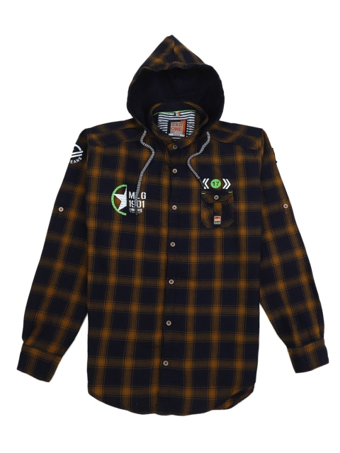 

V-Mart Unisex Kids Gold-Toned Classic Tartan Checks Checked Casual Shirt