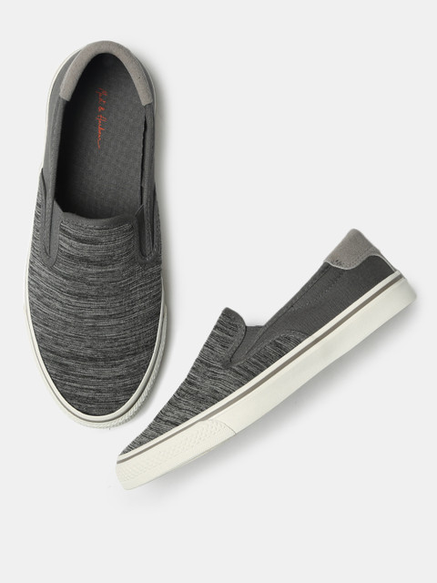 

Mast & Harbour Men Grey Slip-On Sneakers
