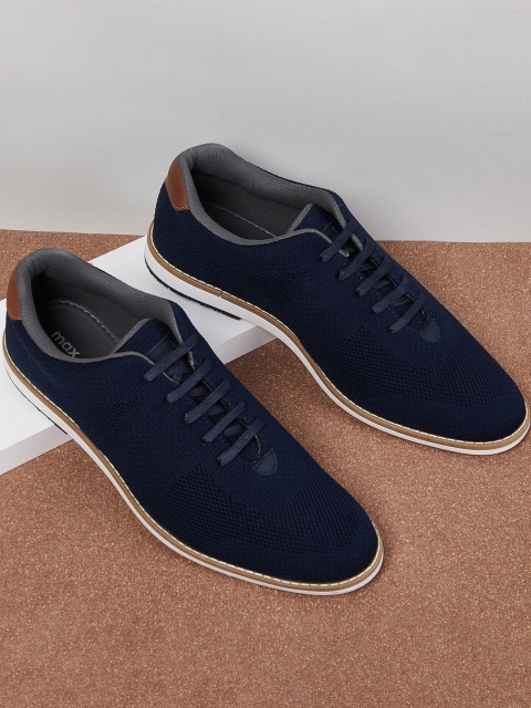 

max Men Navy Blue Solid Sneakers
